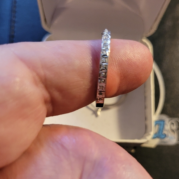 Diamond Mystique Platinum Over Silver Earrings. - Picture 2 of 5